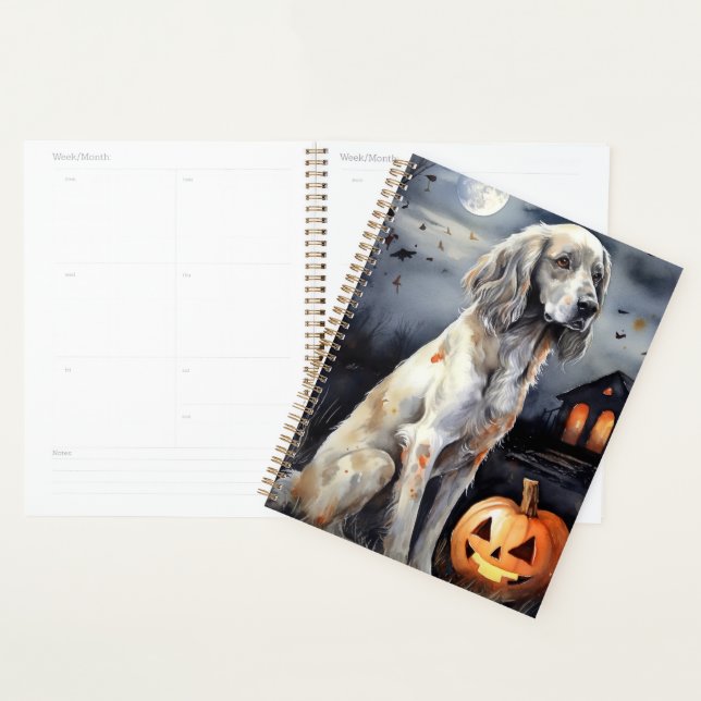 Agenda Halloween English Setter with Pumpkins Scary (Demostración)
