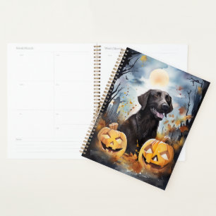 Agenda Halloween Nueva Escocia con calabazas asustadas