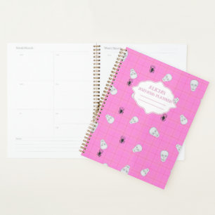 Agenda Halloween Skull & Spider de yegua rosa personaliza