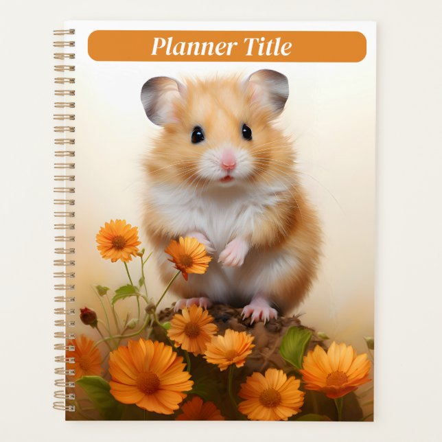 Agenda Hamster entre flores Naranjas (Anverso)