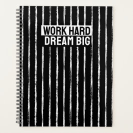 Agenda Hand Drawn Black & White Stripes Yearly Planner