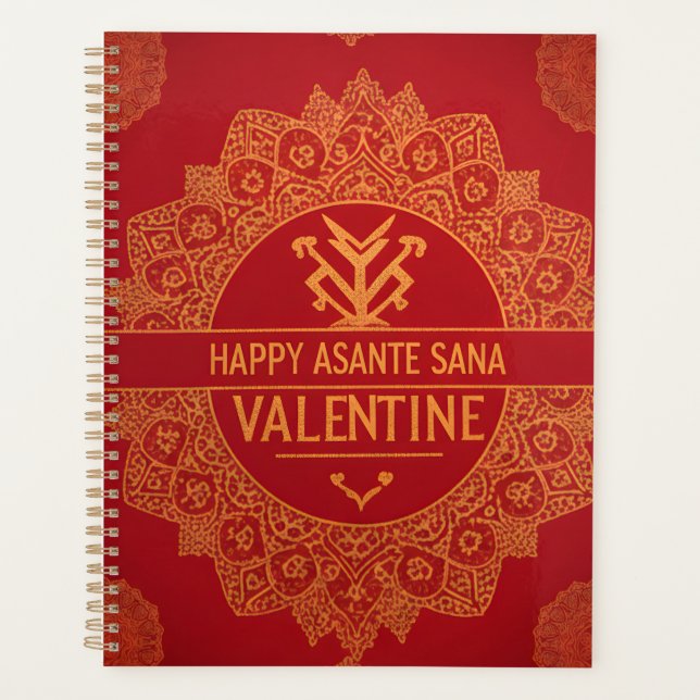 Agenda Happy Asante Sana Valentine's Day 2026  Red & Gold (Anverso)