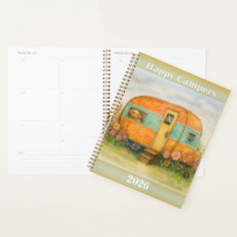 Agenda Happy Campers 2025 Spiral Notebook — Retro Caravan