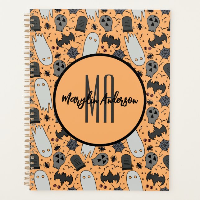 AGENDA HAPPY HALLOWEEN SPOOKY PERSONALIZABLE MONOGRAM (Anverso)