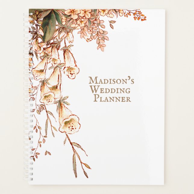 Agenda Harvest Garland Script Elegant Fall Wedding Name (Anverso)