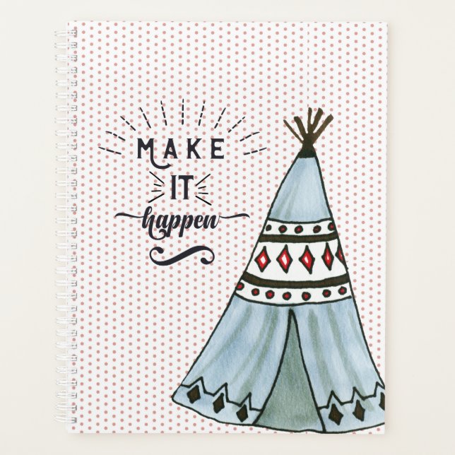 Agenda Haz que ocurra Boho Tent Planner (Anverso)