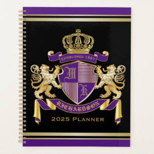 Agenda Haz tu propio escudo de armas Monograma Emblema de