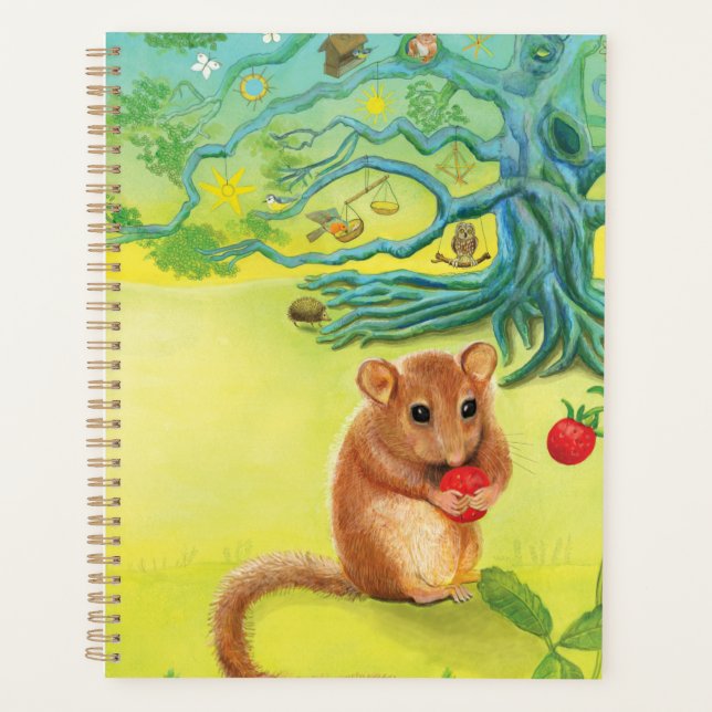 Agenda Hazel Dormouse comiendo fresa silvestre (Anverso)