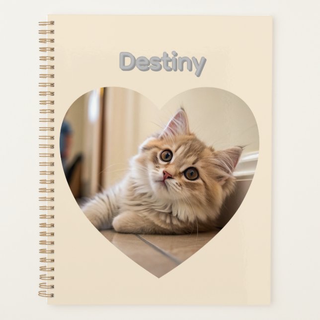 Agenda Heart-Shaped Cat Design (Anverso)