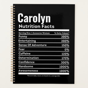 Agenda Hechos de nutrición Nombre personal divertido