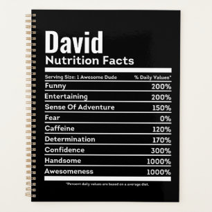 Agenda Hechos de nutrición Nombre personal divertido