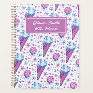 Agenda Helados divertidos azules y morados