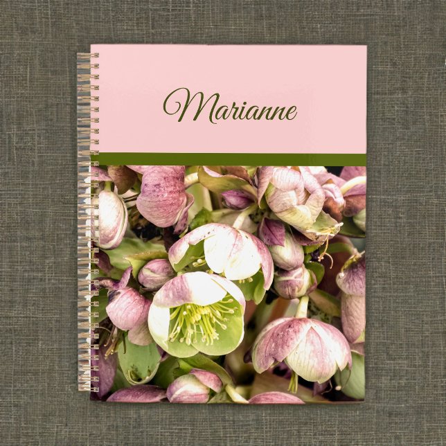 Agenda Hellebore rosa y oliva personalizado de bonito (Subido por el creador)