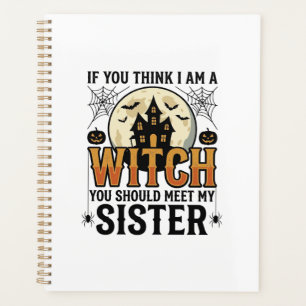 Agenda Hermana Bruja Divertida Gráfica Vintage de Hallowe