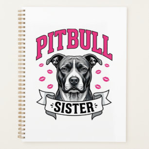 Agenda Hermana Pitbull Diseño Vectorial Vintage Amante Pe
