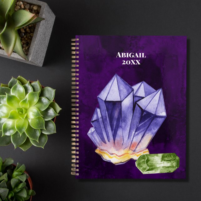 Agenda Hermosa acuarela Amethyst Beryl Green Purple (Subido por el creador)