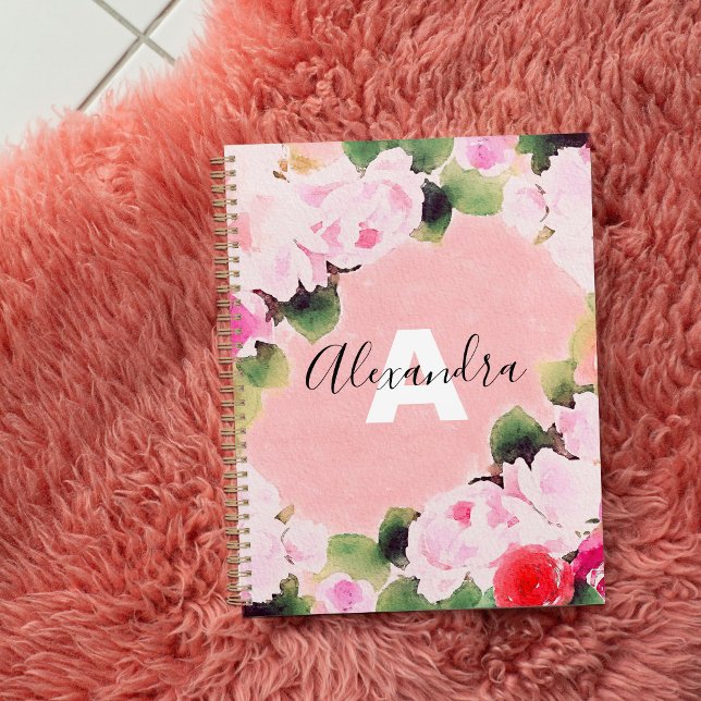 Agenda Hermosa acuarela de color rosa con nombre (Subido por el creador)