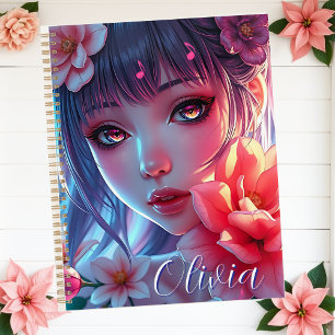 Agenda Hermosa Anime Chica Glitchcore Floral
