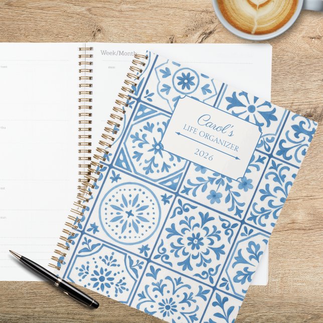 Agenda Hermosa Baldosa Azul  (Subido por el creador)
