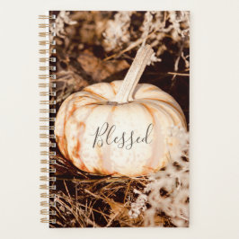 Agenda Hermosa calabaza blanca Planner de prados otoñales