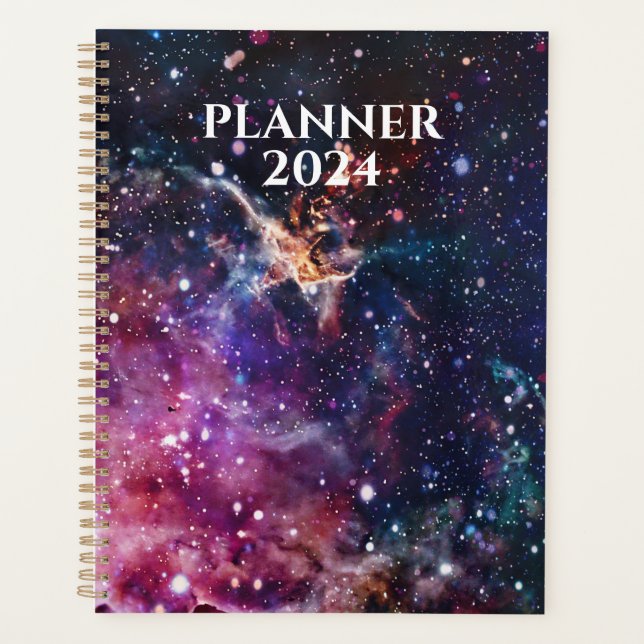 Agenda Hermosa Galaxia fuera Espacio Starry Night Planner (Anverso)