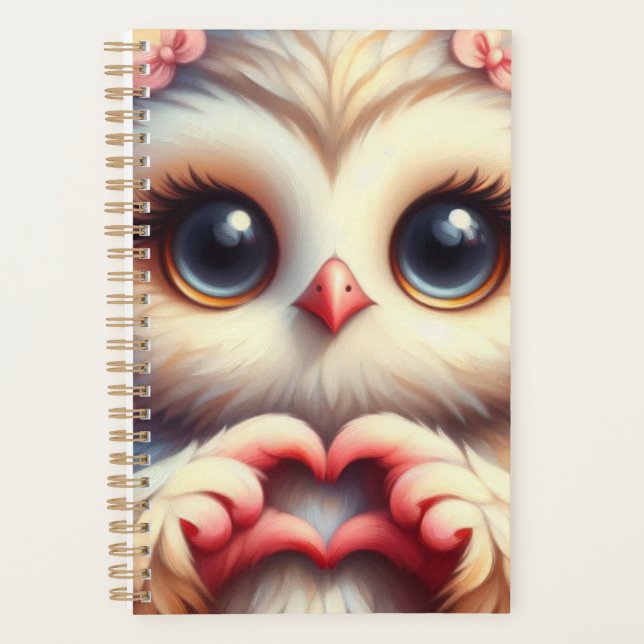 Agenda Hermosa Lechuza Corazón de Amor (Anverso)