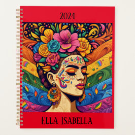 Agenda Hermosa Mujer Floral