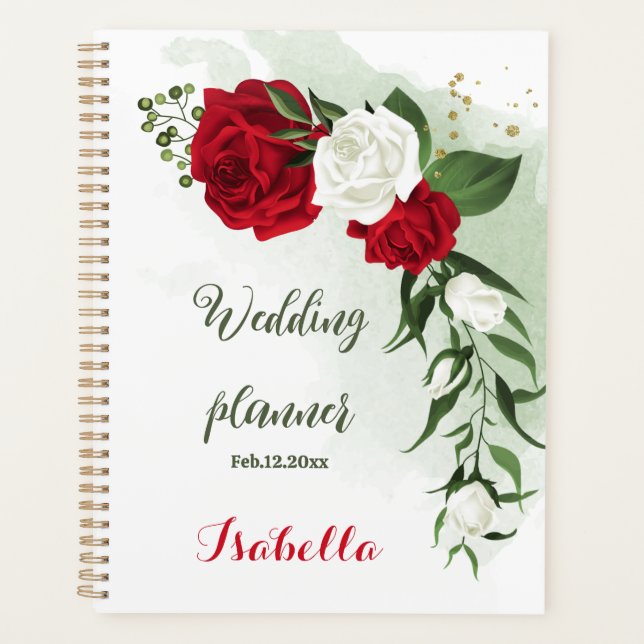 Agenda Hermosa vegetación de flores rojas y blancas (Anverso)