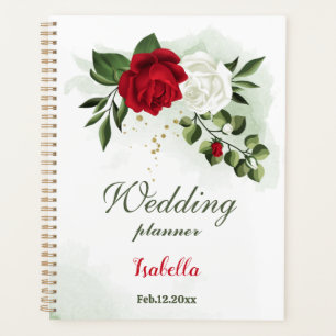 Agenda Hermosa vegetación de flores rojas y blancas