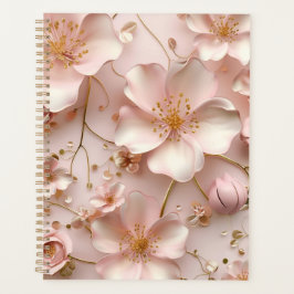 Agenda Hermosas floraciones de color pastel rosa suave