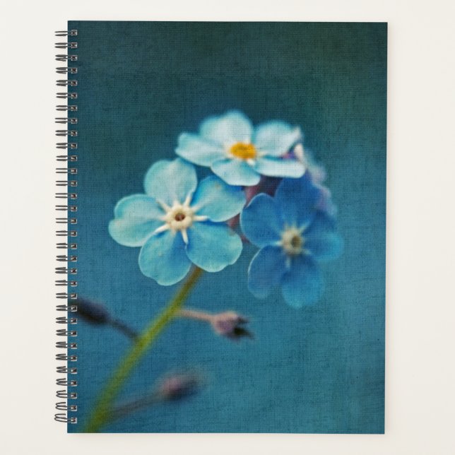 Agenda Hermosas flores azules negras (Anverso)