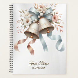 Agenda Hermosas flores de casamiento de las campanas rosa