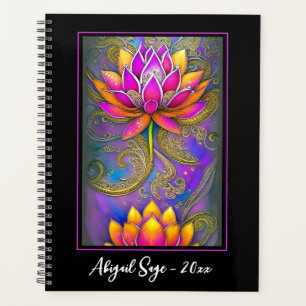 Agenda Hermosas flores de Lotus rosa y naranja vivos