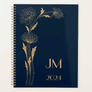 Agenda Hermosas flores de oro Art Déco