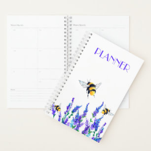 Agenda Hermosas flores de primavera y abejas volando - Di