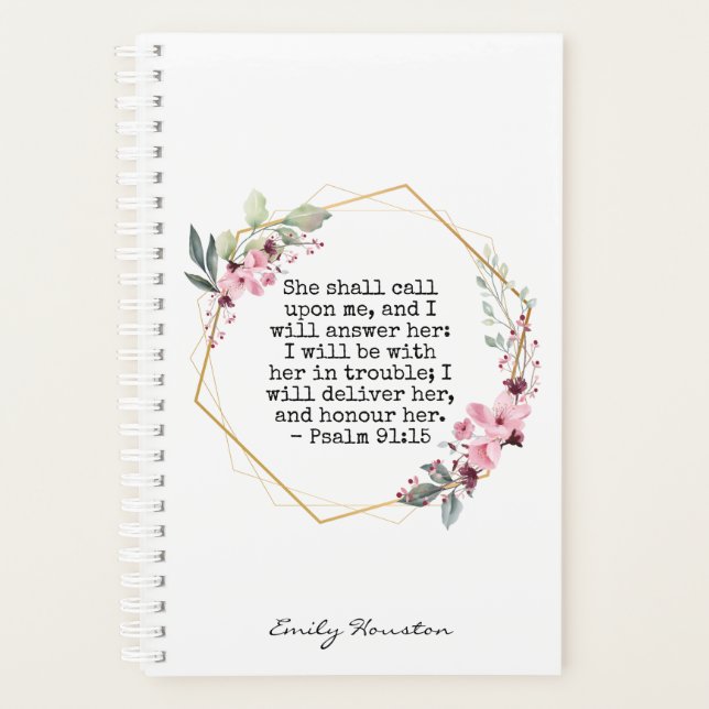 Agenda Hermosas flores Psalm 91 Planner (Anverso)