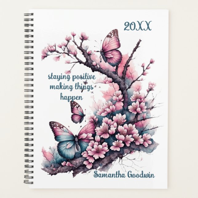 Agenda Hermosas flores y mariposas (Anverso)