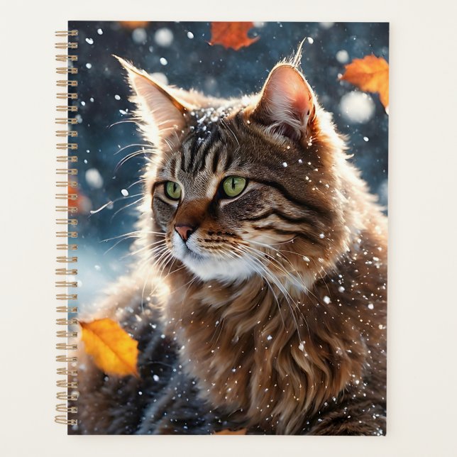 Agenda Hermosas hojas de gato de Tabby gris (Anverso)