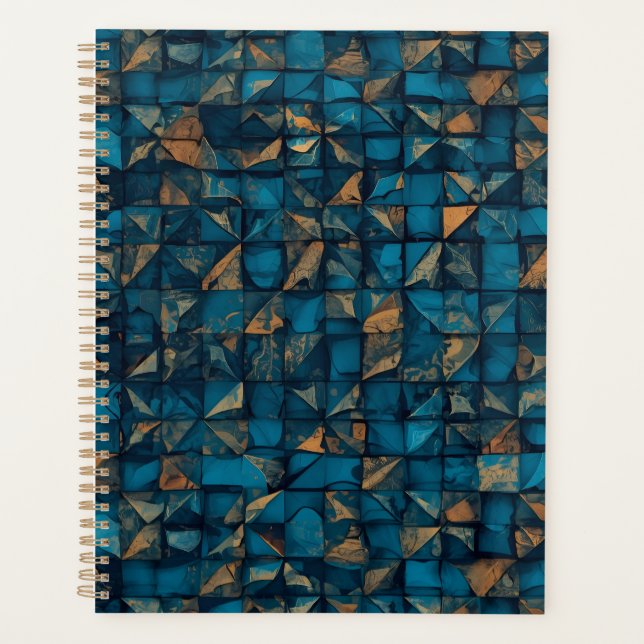 Agenda Hermoso aspecto de patchwork en verde azulado oscu (Anverso)