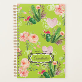 Agenda Hermoso Cactus Verde Floral
