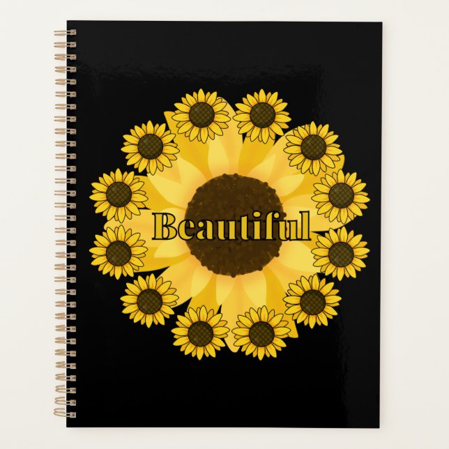 Agenda Hermoso calendario floral de girasol (Anverso)
