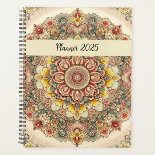 Agenda Hermoso color Espiritual Mandala Vintage
