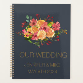 Agenda Hermoso diseño de flores acuarelas