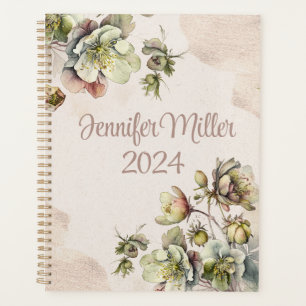 Agenda Hermoso diseño floral de acuarela