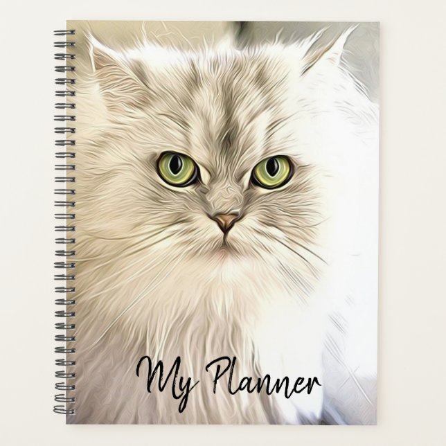 Agenda Hermoso gato blanco (Anverso)
