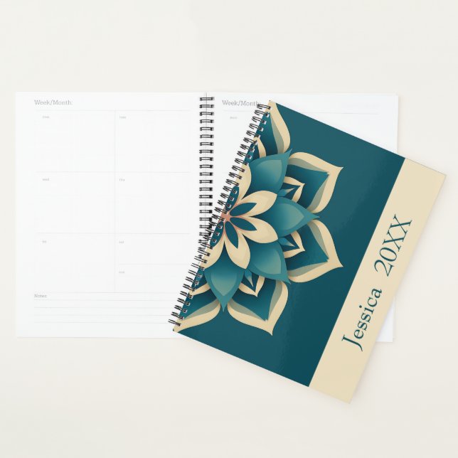 Agenda Hermoso Mandala Espiritual Chic Moderno en Verde A (Demostración)