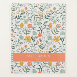Agenda Hermoso nombre del Personalizar del patrón floral 