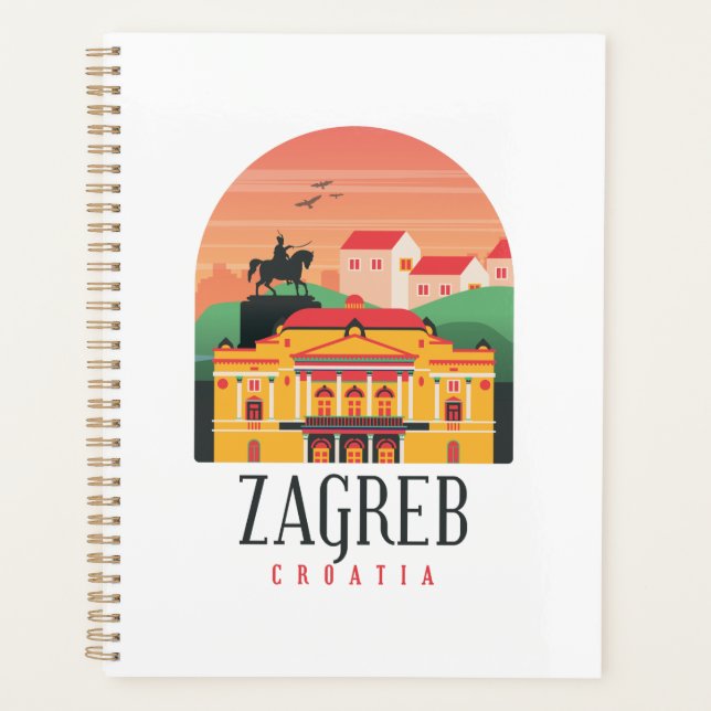 Agenda Hermoso paisaje urbano de Zagreb Croacia (Anverso)
