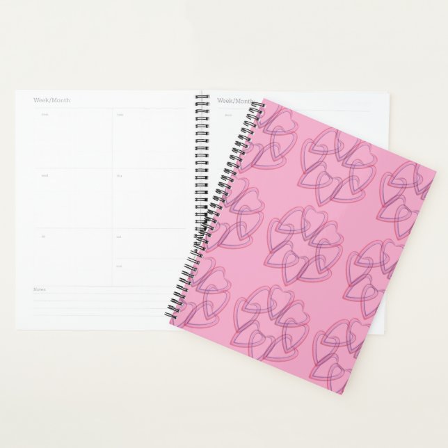 Agenda Hermoso patrón de círculo con corazones (Demostración)