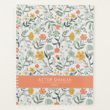 Hermoso patrón floral botánico personalizado nombr